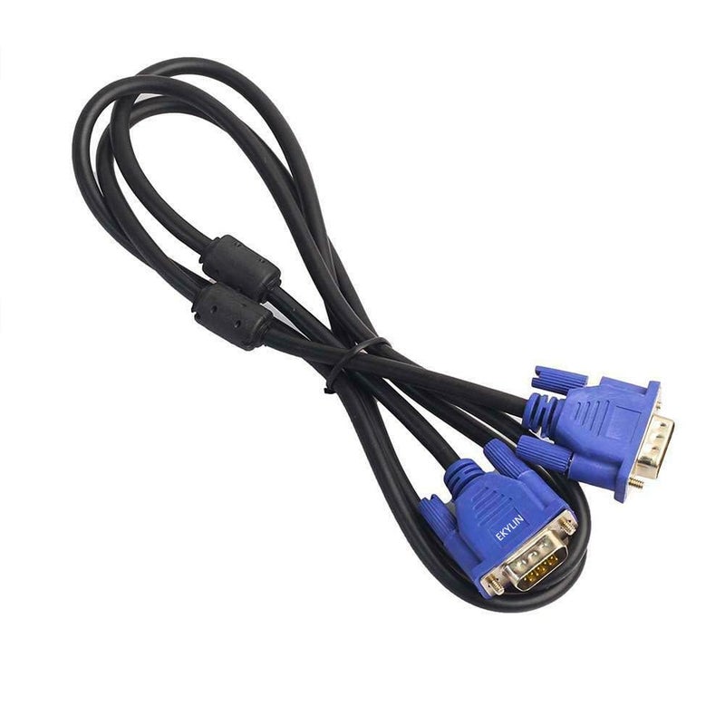 EKYLIN VGA Cable, 1.5m/5Feet Male to Male Video Extension Cable Adapter for Computer PC to Monitor Screen Projector with Socket Port - Image 2